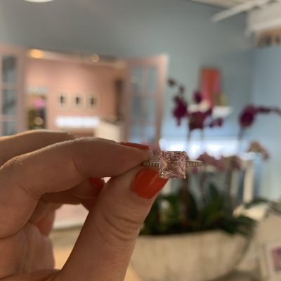 Custom: Pink Padparadscha Engagement Ring