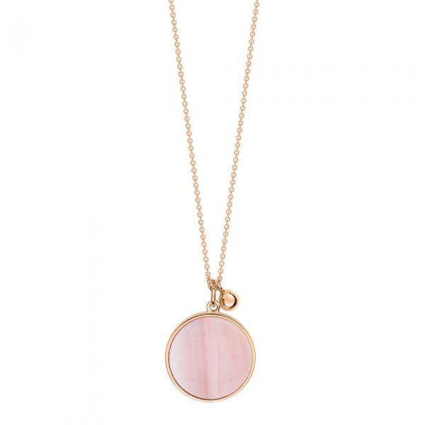 Pink Mother of Pearl Disc on Chain