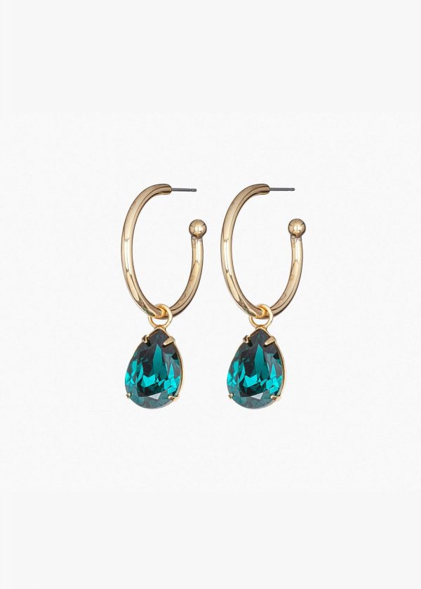 Jane Hoop Earrings Emerald