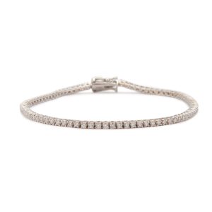 Small Diamond Line Bracelet in 14K White Gold