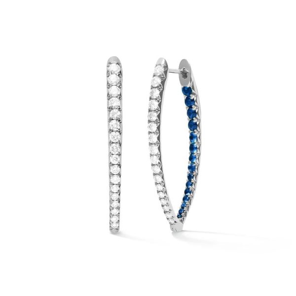 Medium Cristina Earrings with Diamonds and Sapphires in 18K White Gold