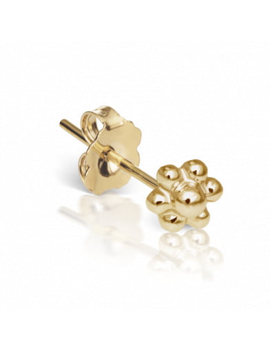 Ball Flower Stud in Yellow Gold
