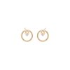 Small Circle Studs with Prong Set 2mm Diamonds in 14K Yellow Gold