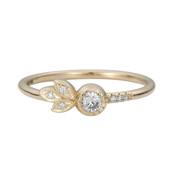 Diamond Leaf Ring Size 6