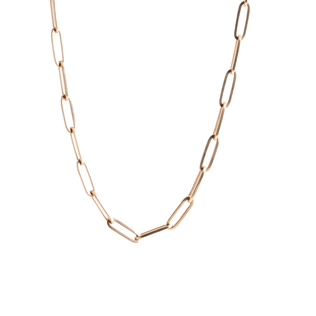 Extra Large Solid Paperclip Chain in 14K Yellow Gold - 18 inch - M. Flynn