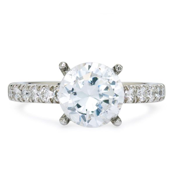 The Avery Pave Engagement Ring Setting With Diamond Detail 14K White Gold