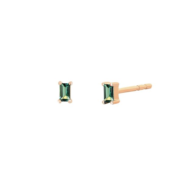 Emerald Baguette Stud Earring (Single)