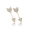 Single Diamond Mini Arrow Stud Earring in Yellow Gold