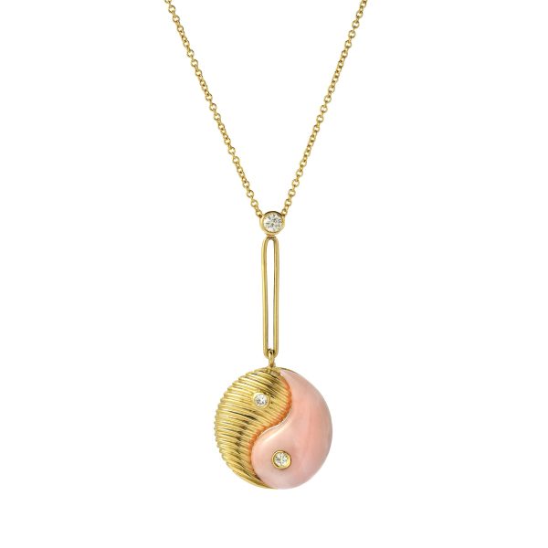 Yin Yang Pendant in Pink Opal