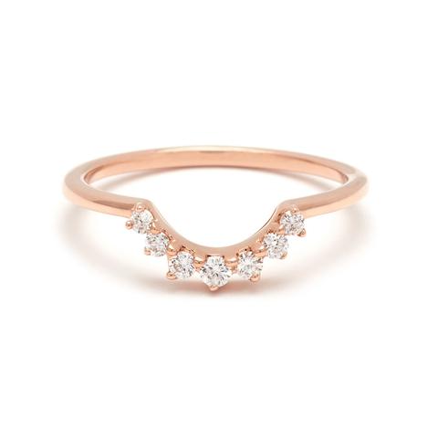 Grand Tiara Band in 14K Rose Gold with White Diamonds