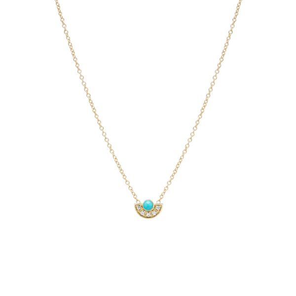 Turquoise Horizon Necklace with diamonds