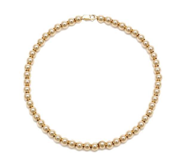 3mm Gold Ball Necklace 15″