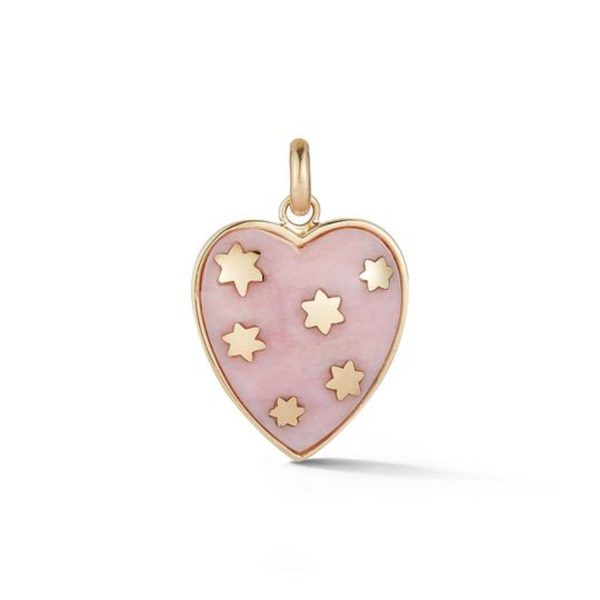Pink Opal Anna Heart Charm