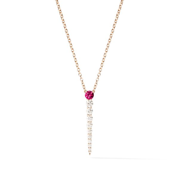 Aria Necklace with Diamond and Ruby in 18K Rose Gold