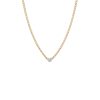 Bezel Set Diamond Curb Chain Necklace in 14K Yellow Gold