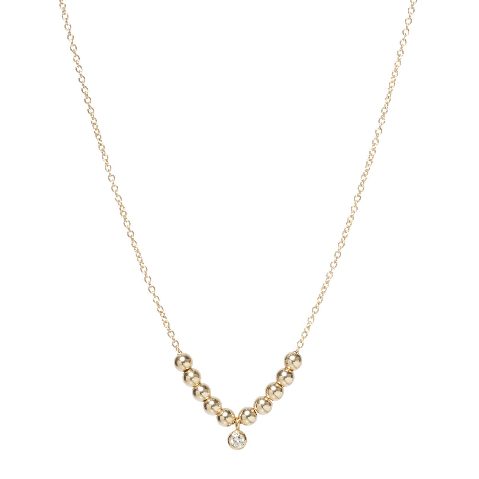 Small Bezel Diamond Necklace 14K Yellow Gold / 20 +$35