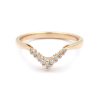 Petit Chevron Band in Yellow Gold with White Diamond