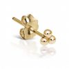 (Single) Large Ball Trinity Stud in Yellow Gold