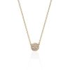 Pave Diamond Disc Necklace in 14K Rose Gold