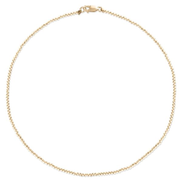 2mm Gold Ball Necklace 26″