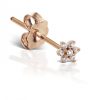 (Single) 3mm Diamond Flower Stud in Rose Gold