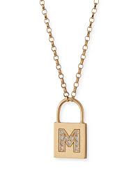 Padlock with Diamond Letter Necklace