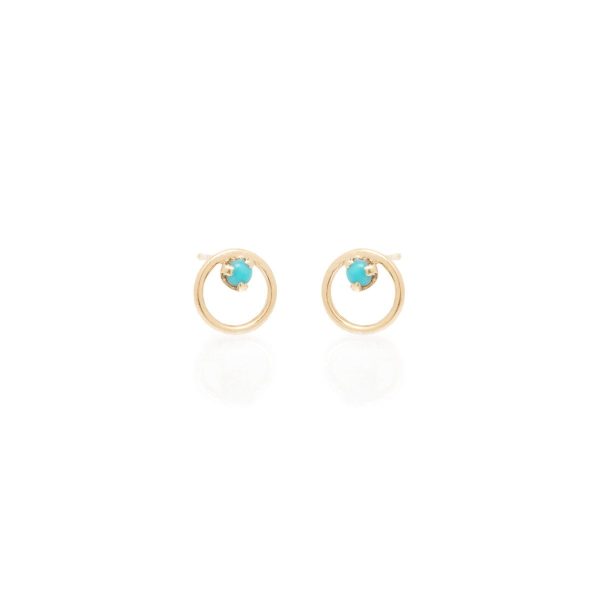 Circle Turquoise Prong Studs