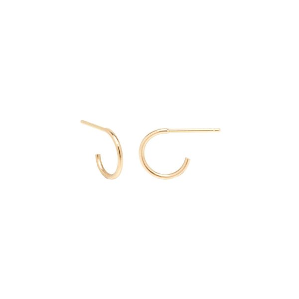 Tiny Huggie Hoops in 14K Yellow Gold