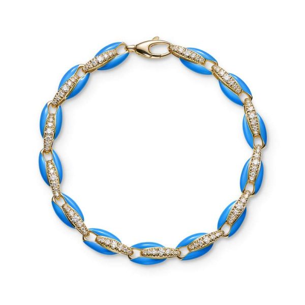 Ada Bracelet in Blue Enamel