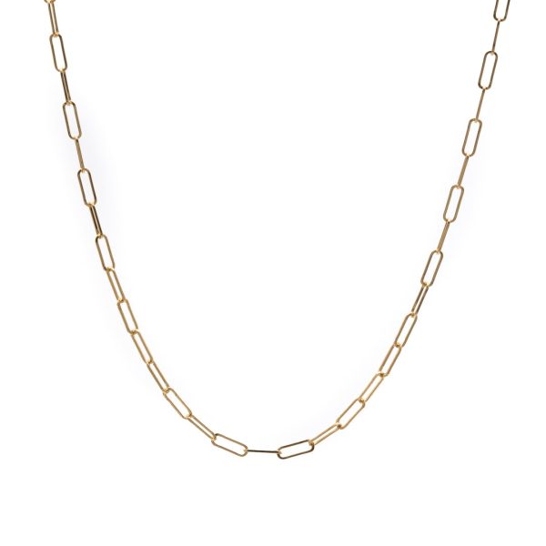 Baby Rectangle Chain 18″ 14K Yellow Gold