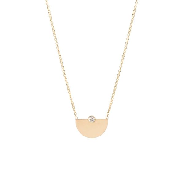 Small Horizon Necklace with Bezel Diamond
