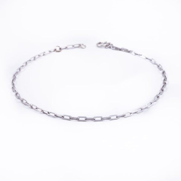 Classic Drawn Cable Chain Bracelet in 14K White Gold