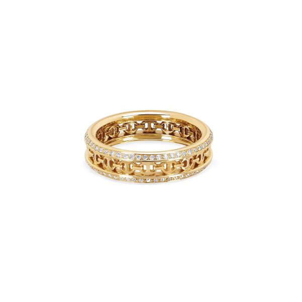 Chassis II Ring with Diamonds in Yellow Gold
