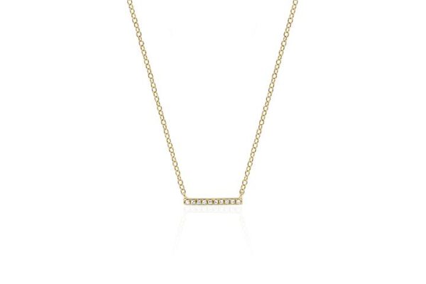 Mini Diamond Bar Necklace in 14K Yellow Gold