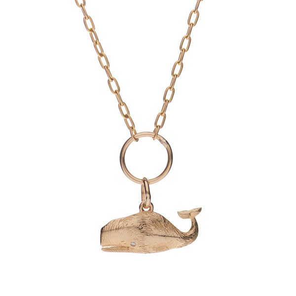 Small Whale Charm on Small Oval Chain