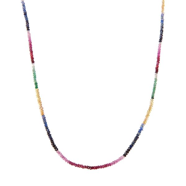 Multi Ruby, Sapphire and Emerald Layering Necklace