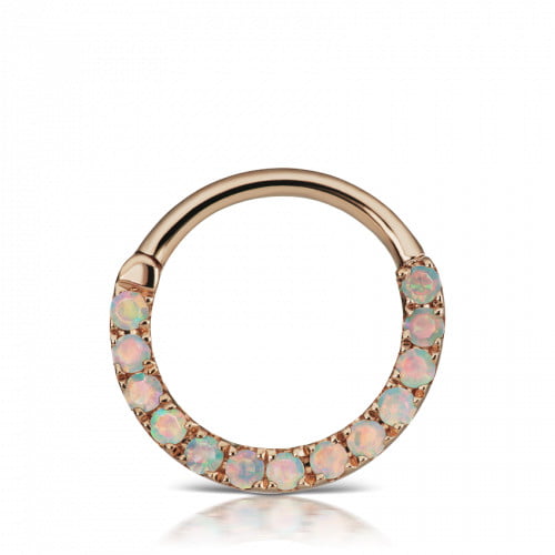 9.5mm Opal Horizontal Eternity Clicker in Rose Gold