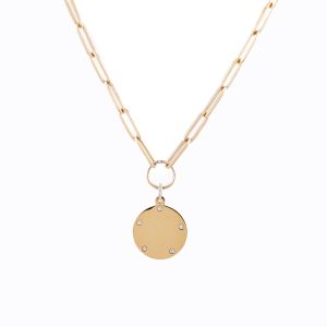 Token Necklace in 14K Yellow Gold