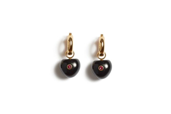 Black Cherry Hoop Earrings