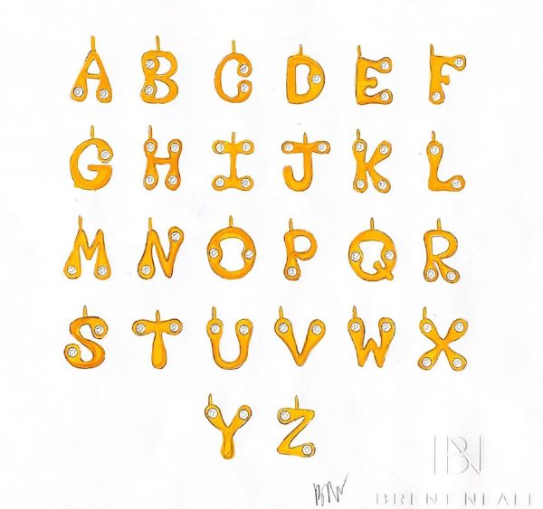 Mini Letter Necklace - Multiple Letters - M. Flynn