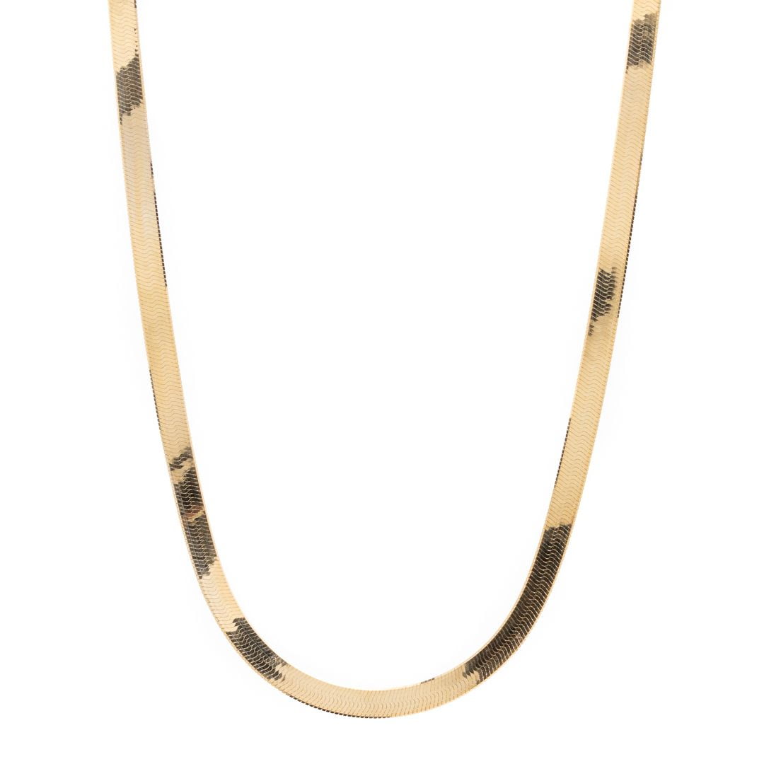 Amazon.com: MCS Jewelry 14 Karat Yellow Gold Imperial Herringbone Necklace  OR Bracelet 6.0 mm (7