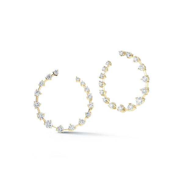 Crescent Hoops in 18K Yellow Gold