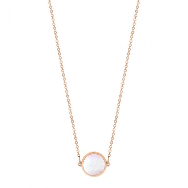 Mini Ever Pink Mother of Pearl Mini Disc Necklace