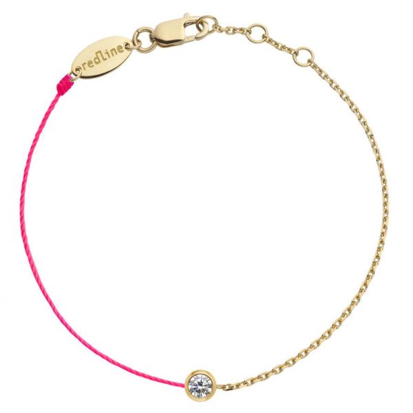 Pure No 2 Double Yellow Gold Bracelet in Neon Pink