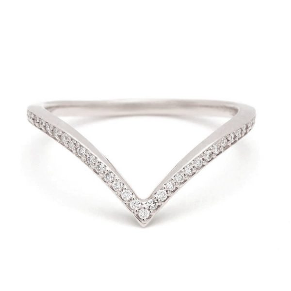 Diamond Dusted Chrysalis Band in 14K White Gold with White Diamonds