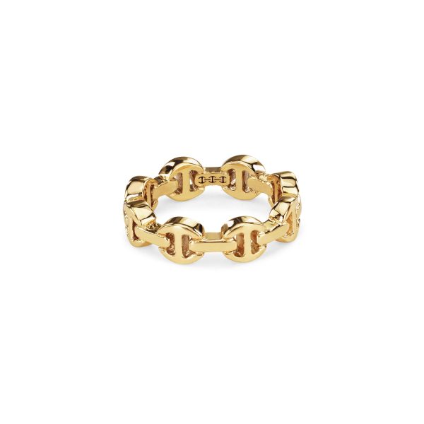 Dame Tri-Link Ring in Yellow Gold