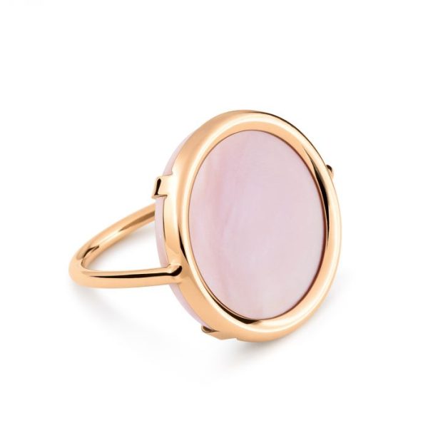 Disc Ring in Pink Mother of Pearl Size 6