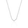 Mini Diamond Chevron Necklace in 14K White Gold