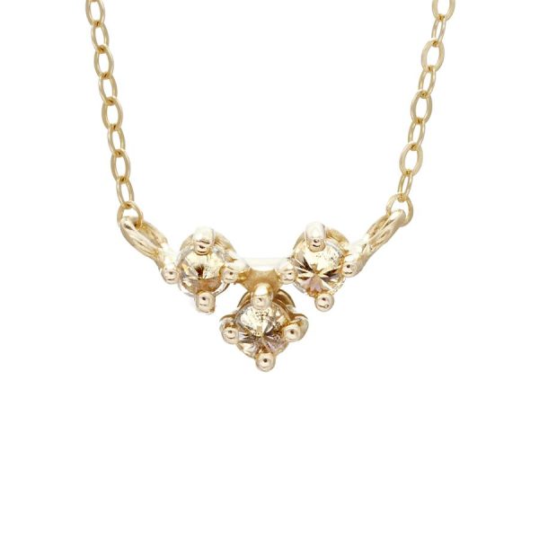 Bea Arrow Necklace – Yellow Gold, White Diamond