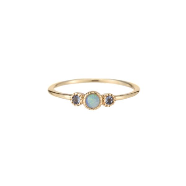 Opal Tanzanite Trio Ring Size 6